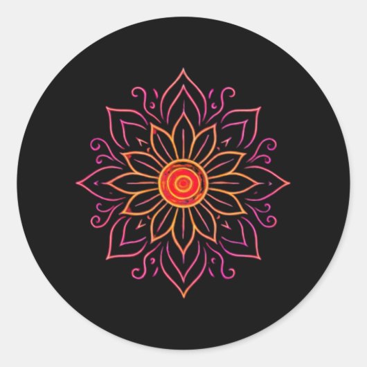 Sticker Mandala Cosmic Neon | Glo Vintage éthéré (Devant)