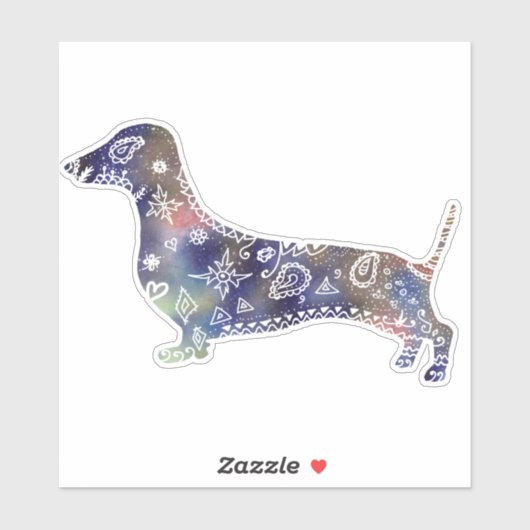 Sticker Mandala Dachshund (Feuille)