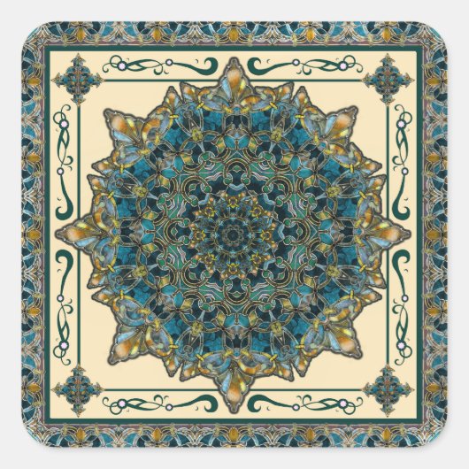 Sticker Mandala de cadre en verre (Devant)