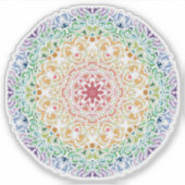 Sticker Mandala de couleur arc-en-ciel (Devant)