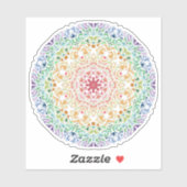 Sticker Mandala de couleur arc-en-ciel (Feuille)