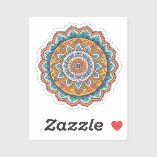 Sticker mandala de diverses couleurs (Feuille)