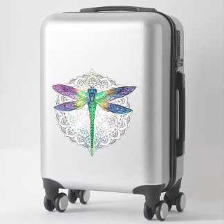 Sticker Mandala de libellules magiques colorées