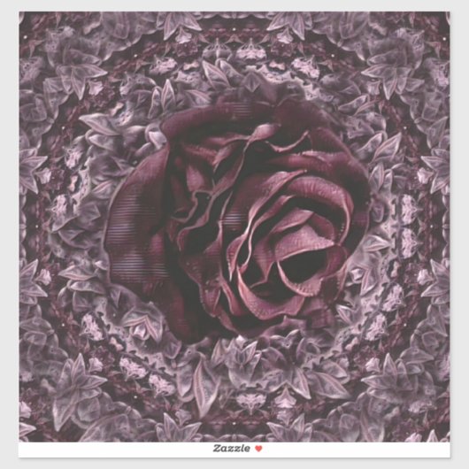 Sticker Mandala de rose (Feuille)