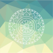 Sticker Mandala d'inspiration fleur jaune vert Harmonie (Devant)