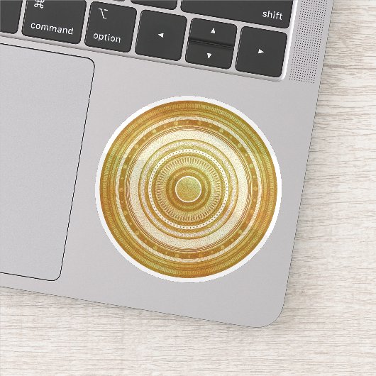 Sticker Mandala d'or et de paillettes (Détail)