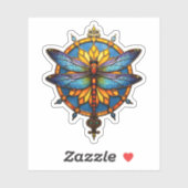 Sticker Mandala Dragonfly Luminous Sacred Geometry Spiritu (Feuille)