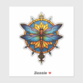 Sticker Mandala Dragonfly Luminous Sacred Geometry Spiritu (Feuille)