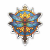 Sticker Mandala Dragonfly Luminous Sacred Geometry Spiritu (Devant)