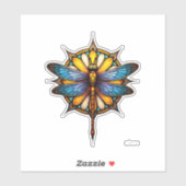 Sticker Mandala Dragonfly Luminous Sacred Geometry Spiritu (Feuille)