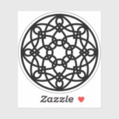 Sticker Mandala du nœud noir (Feuille)