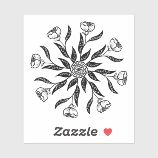 Sticker Mandala Fleur Géométrique (Feuille)