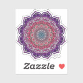 Sticker Mandala Florale rose-pourpre (Feuille)