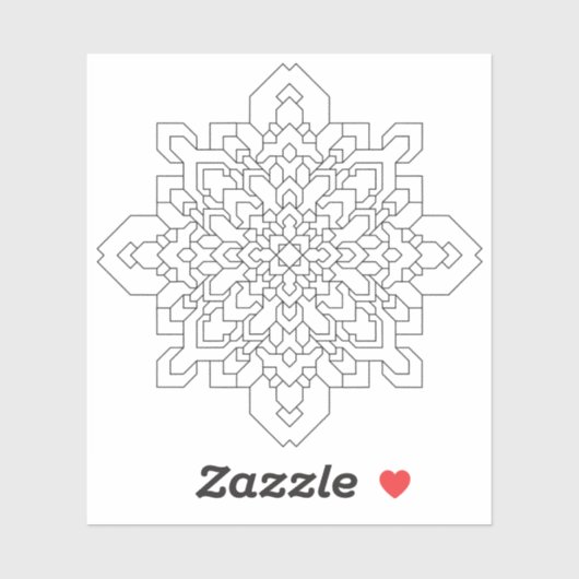 Sticker Mandala géométrique #4 Clair (Feuille)