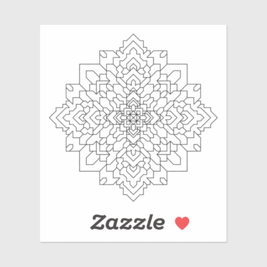 Sticker Mandala géométrique #7 Clair (Feuille)