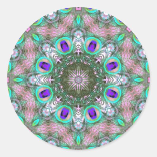Sticker Mandala géométrique Peacock Feathers (Devant)
