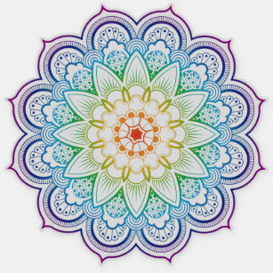 Sticker Mandala géométrique transparent