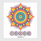 Sticker Mandala géométrique transparent (Feuille)