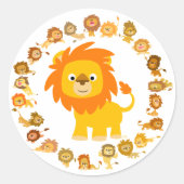 Sticker Mandala Lion Carton mignon (Devant)