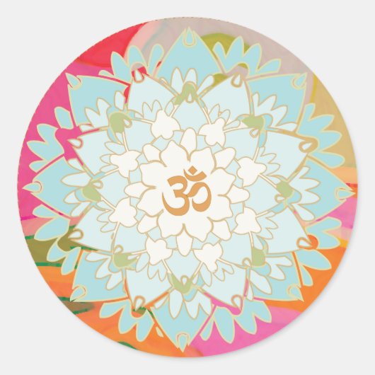 Sticker Mandala Lotus Flower et Om Symbole (Devant)