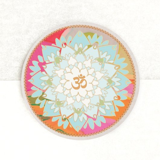 Sticker Mandala Lotus Flower et Om Symbole