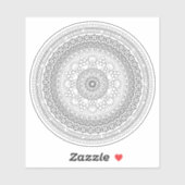 Sticker Mandala noir et blanc complexe v3 (Feuille)
