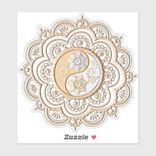 Sticker Mandala or et argent (Feuille)