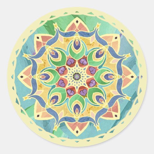 Sticker Mandala Pastel pour la Paix en Sable et So (Devant)