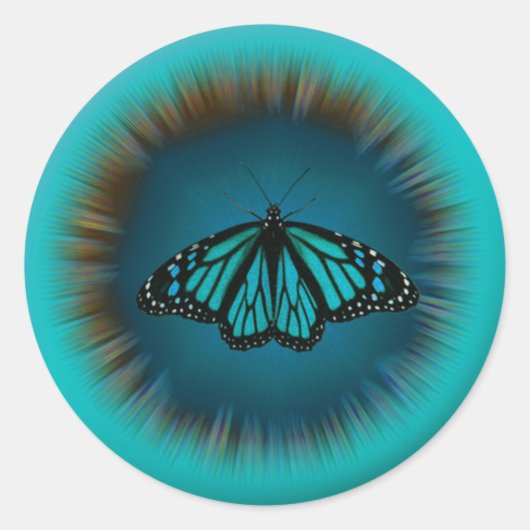 Sticker Mandala pour papillon turquoise (Devant)