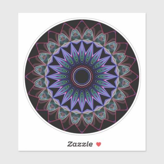 Sticker Mandala prismatique (Feuille)