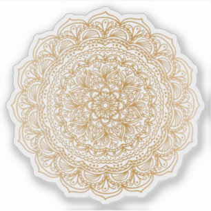 Sticker Mandala Retro tatouage en or dessiné à la main