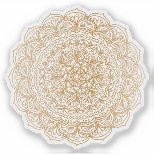 Sticker Mandala Retro tatouage en or dessiné à la main (Devant)