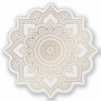 Sticker Mandala Retro tatouage en or dessiné à la main