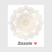 Sticker Mandala Retro tatouage en or dessiné à la main (Feuille)