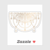 Sticker Mandala Retro tatouage en or dessiné à la main (Feuille)