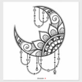 Sticker Mandala Style Croissant de lune (Feuille)
