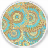 Sticker Mandala superposé bleu marron or (Devant)