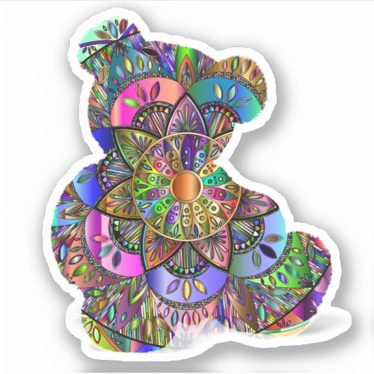 Sticker Mandala Teddy Bear (Devant)