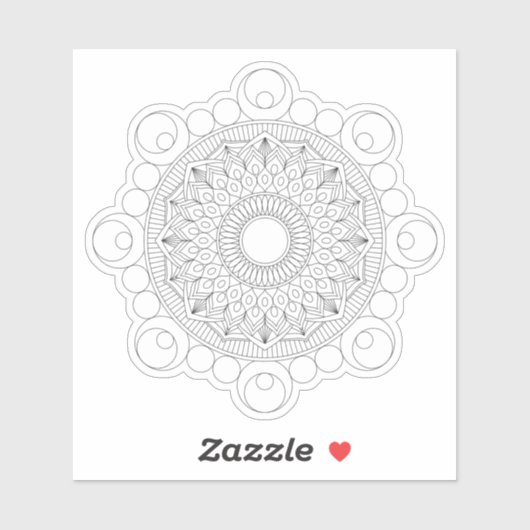 Sticker Mandala v2 géométrique noir (Feuille)