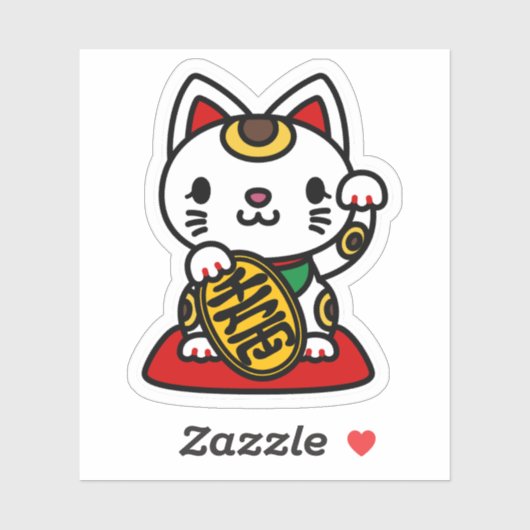 Sticker Maneki Neko (Chat chanceux) (Feuille)