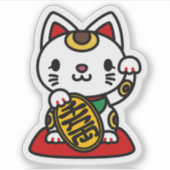 Sticker Maneki Neko (Chat chanceux) (Devant)