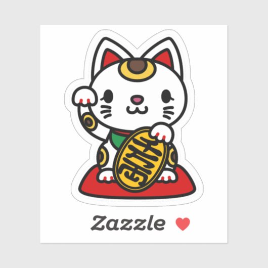 Sticker Maneki Neko (Chat chanceux) (Feuille)