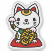 Sticker Maneki Neko (Chat chanceux) (Devant)
