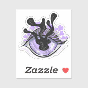 Sticker Manga Oeil Goth Déplaisant Anime d'horreur violet