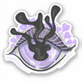 Sticker Manga Oeil Goth Déplaisant Anime d'horreur violet  (Recto)