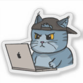 Sticker Manga-Style IT Cat (Devant)