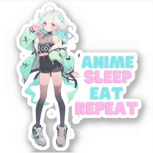 Sticker Mange, Dors, Anime (Devant)