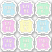 Sticker "Mange-moi" "Bois-moi" Wonderland Tea Party Set 9 (Devant)