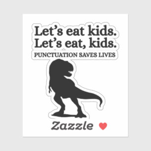 Sticker Mangeons les enfants Ponctuation Grammaire Profess
