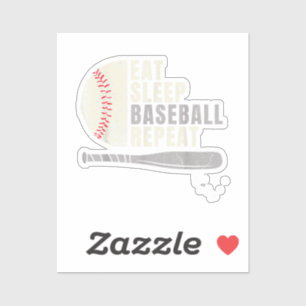Sticker Manger Dormir Baseball Répéter Drôle Joueur de Bas